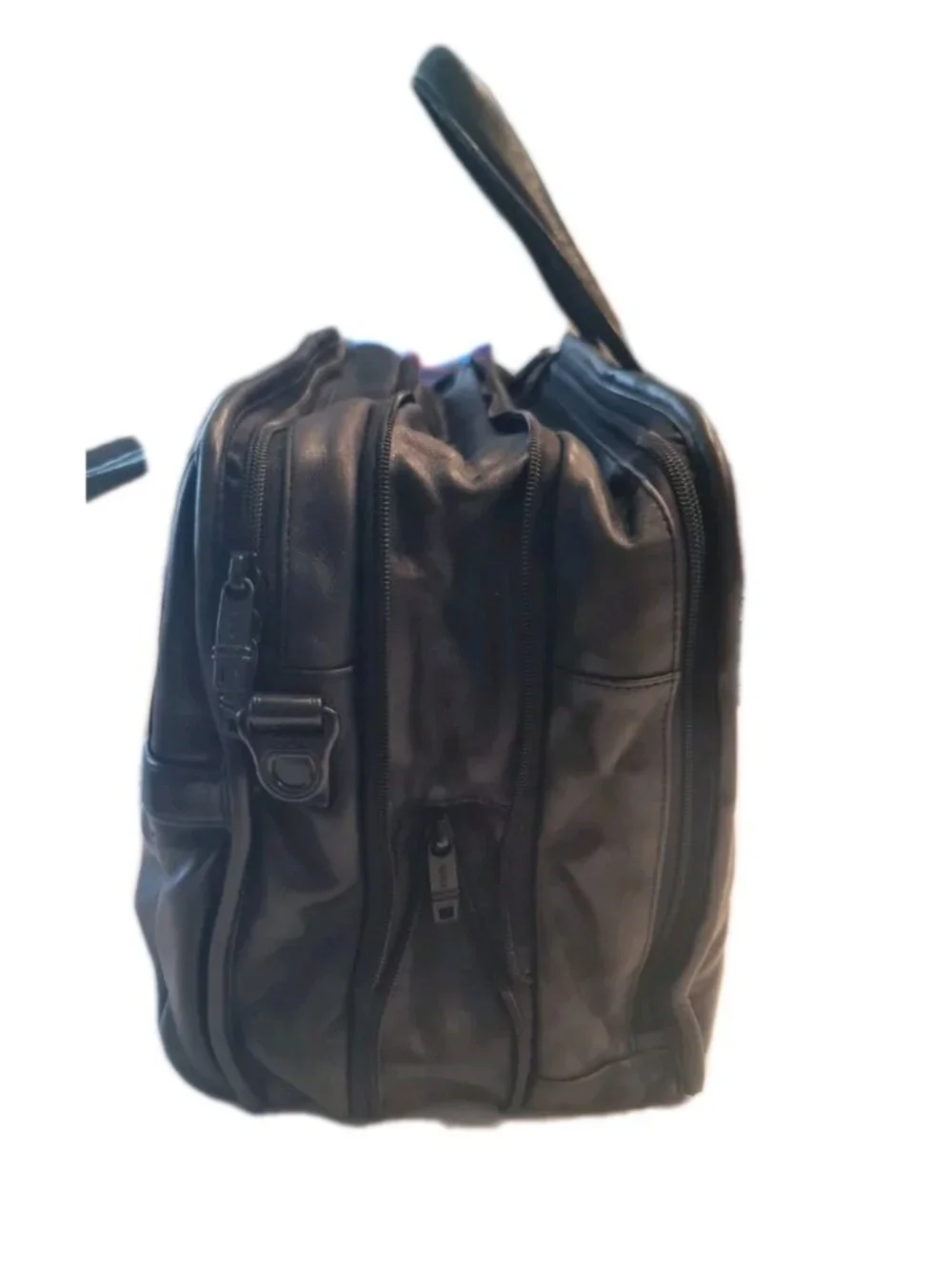 Tumi Expandable Weekender / Go Bag / Black Leather Briefcase 96141D4 Read Desc*